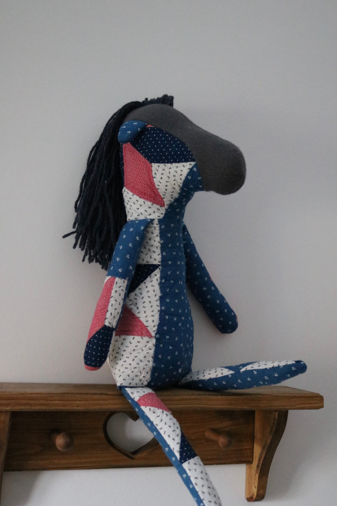 1800s Quilted Horse IV - Organic Cotton Stuffing