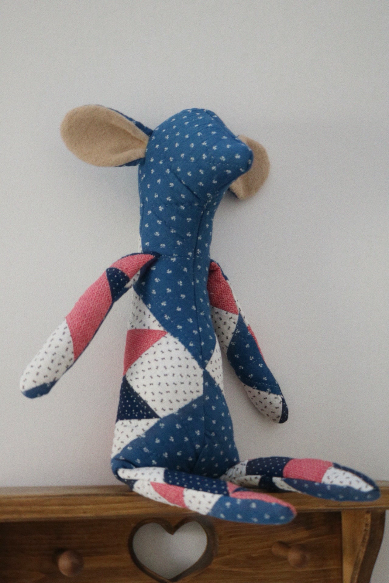 1800s Quilted Mouse I - Organic Cotton Stuffing